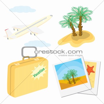 Set of color vacation icons