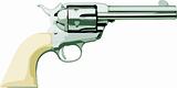 Silver Six-Shooter Revolver Pistol