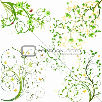 Floral vector background set