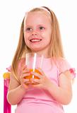 Little girl with glass of juice.