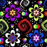 Abstract seamless floral pattern (vector)