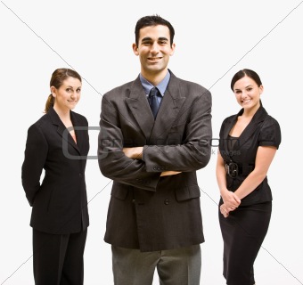 Business people smiling