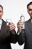Businessmen holding water