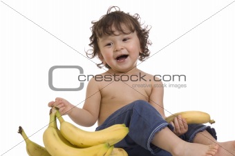 Baby with banana.