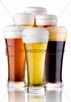 glasses with beer