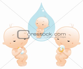 Newborn sleeping with pacifier and bottle
