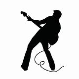 man with a guitar . Vector illustration   