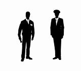 two men are in suits. Vector illustration   