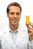 Young Doctor Holding Pills
