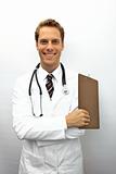 Young Doctor With White Background