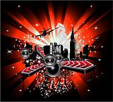 Urban Abstract Disco Music Background
