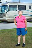 Senior Woman with Motor Home