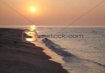 daybreak sea and sunlight path