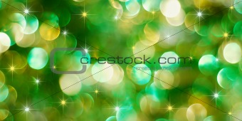 Green and golden holiday lights