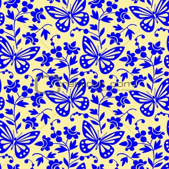Vector butterflies seamless pattern