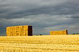 two stacks of bales