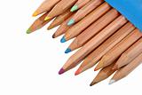 Set of multicolored wood pencils.