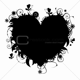 Floral heart shape for your design
