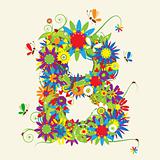 Letter B, floral design. See also letters in my gallery