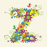 Letter Z, floral design. See also letters in my gallery