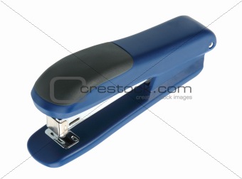 Single blue-black office stapler.