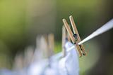 Clothespin Holding Laundry