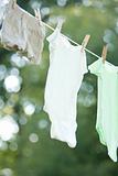 Children's Clothes Drying on a Clothesline