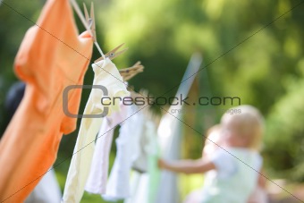 Clothes Drying On a Clothesline