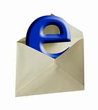 Blue e-mail letter, isolated