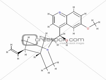 Structural formula of quinine