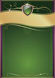 Ornate Green, Purple & Gold Page with Shield