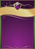 Ornate Purple, Green & Gold Page with Shield