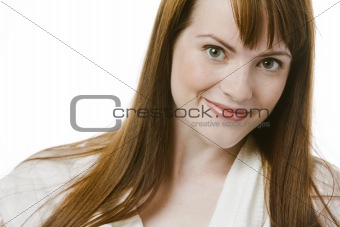 Cute young woman smiling