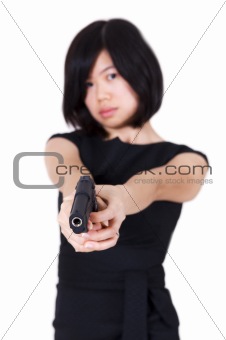 Girl with a gun. 