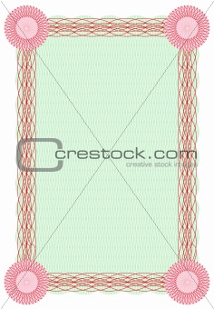 Vector guilloche green and red border for diploma 