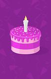Vector illustration of purple cake 