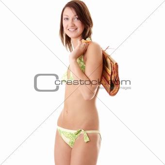 Beautiful young woman in swimwear