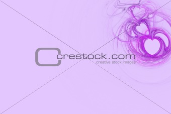 Lavender Heart Design With Pastel Pink Copy Space