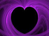 Black Heart Inside Purple Fractal Copy Space