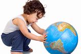 Child with globe.