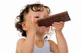 Child with chocolate.