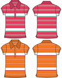 lady fashion stripe pattern polo