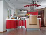 Red modern kitchen