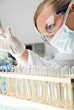 Female Scientist or Doctor In Surgical Mask In Laboratory