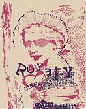 vintage rust woman poster