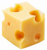 piece cheese on a white background