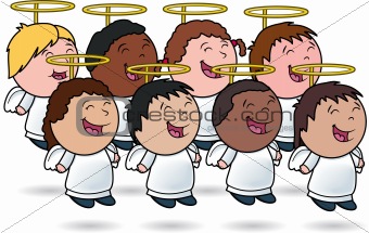 Angelic Kids Choir- vector illustrations