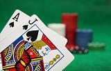 Blackjack with gambling chips