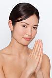 Beautiful Oriental Japanese Girl Praying