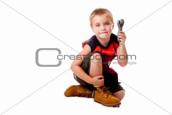 Boy with wrench